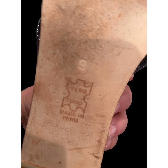 No.6 Orlando Woven hand made blue scaled stamped suede wedges - Picture 5 of 5